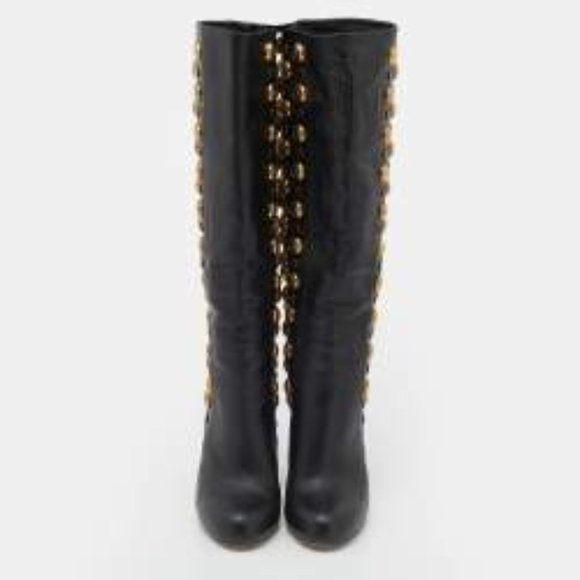 GUCCI Leather Studded Accents Boots - Picture 3 of 6